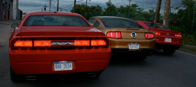 Illustration for article titled Muscle Car Wars: Camaro vs. Challenger vs. Mustang